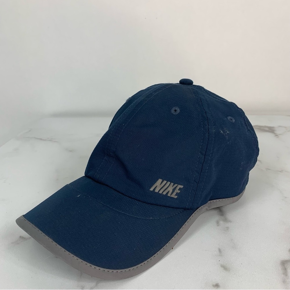 Nike Navy Blue Gray Embroidered Adjustable Hat Cap